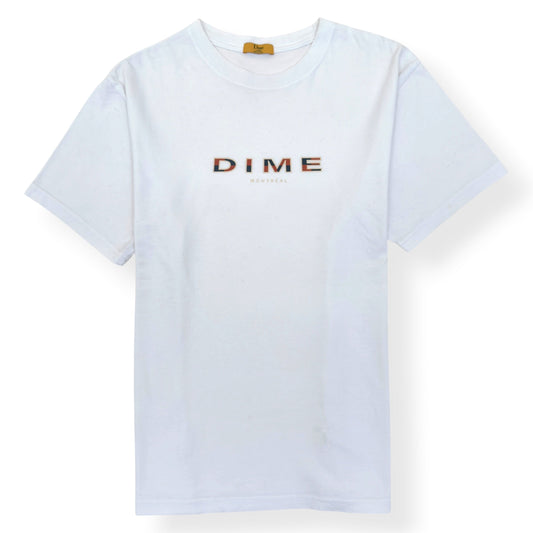 DIME BLOCK FONT T-SHIRT WHITE L | Large, White