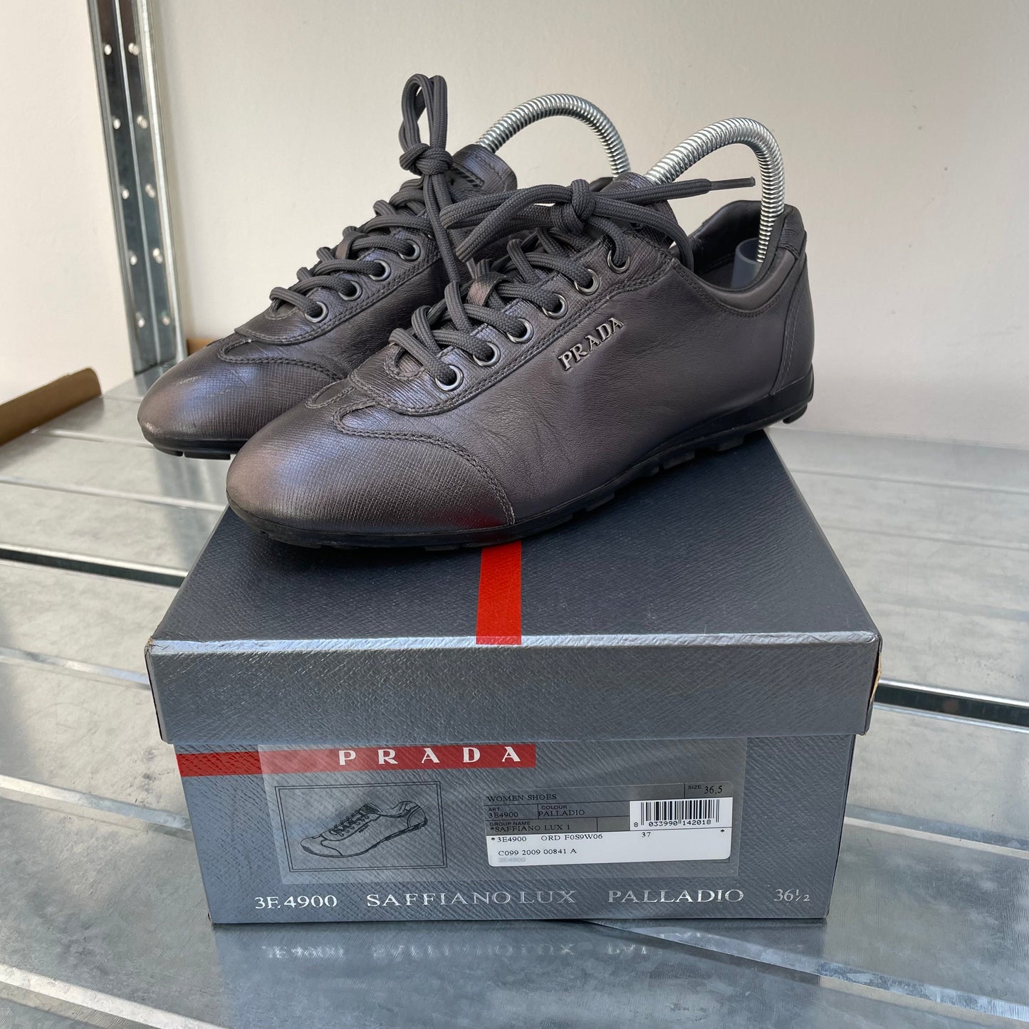 Prada Sport Purple Grey 2009 Women's Saffiano Lux I Trainers | X-SMALL, Multicoloured