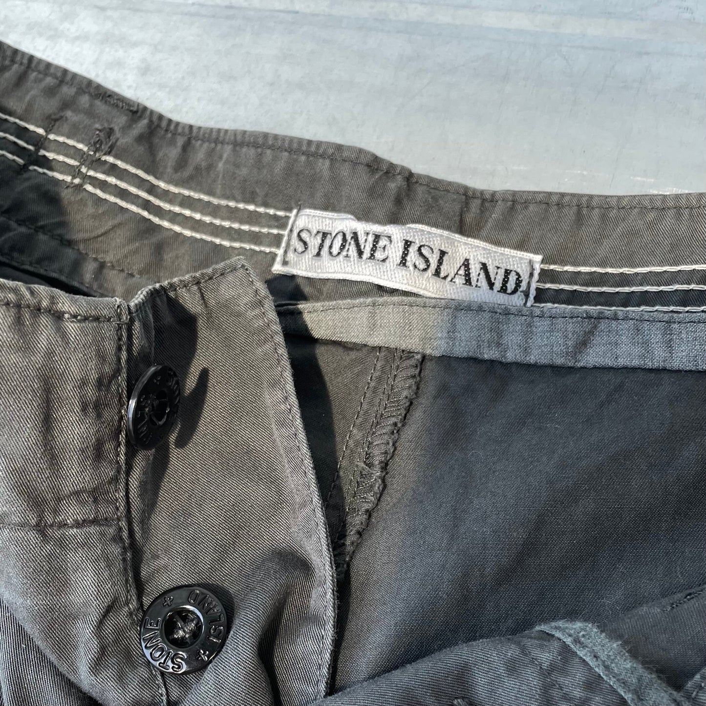 Stone Island Black 00s Cargo Shorts | Small, Black