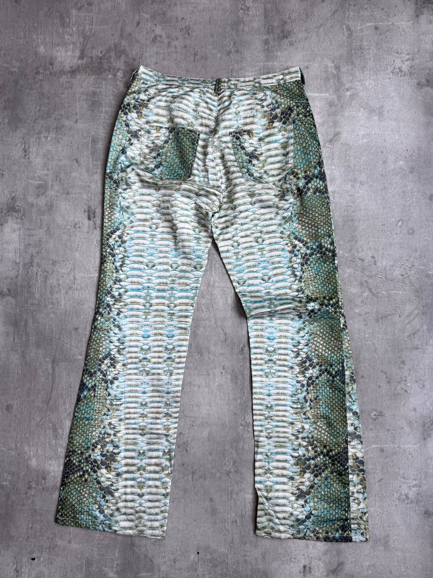Roberto Cavalli Snake Print Satin Trousers