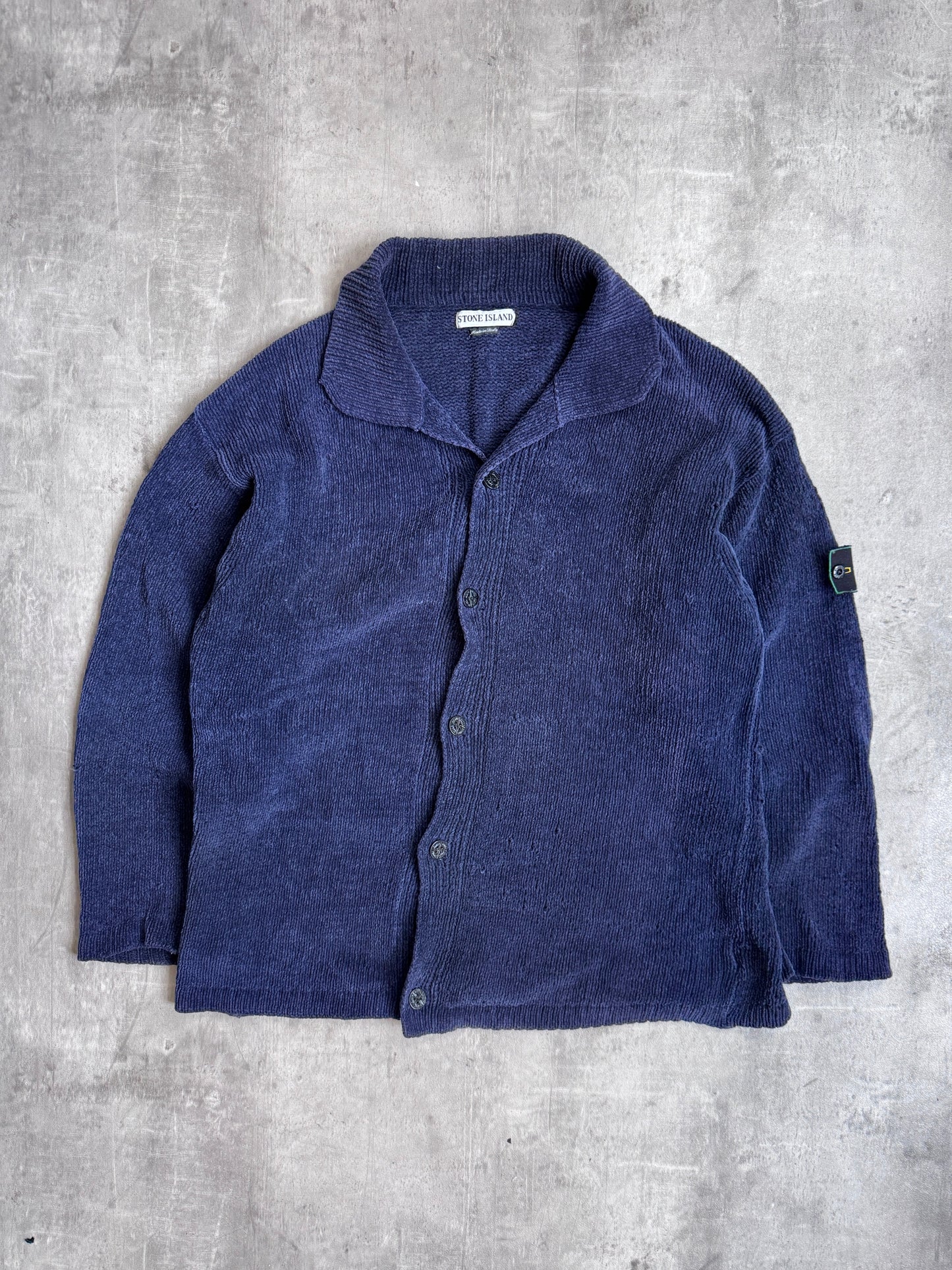 S/S 1997 Stone Island Chenille Knit Button Down Sweater