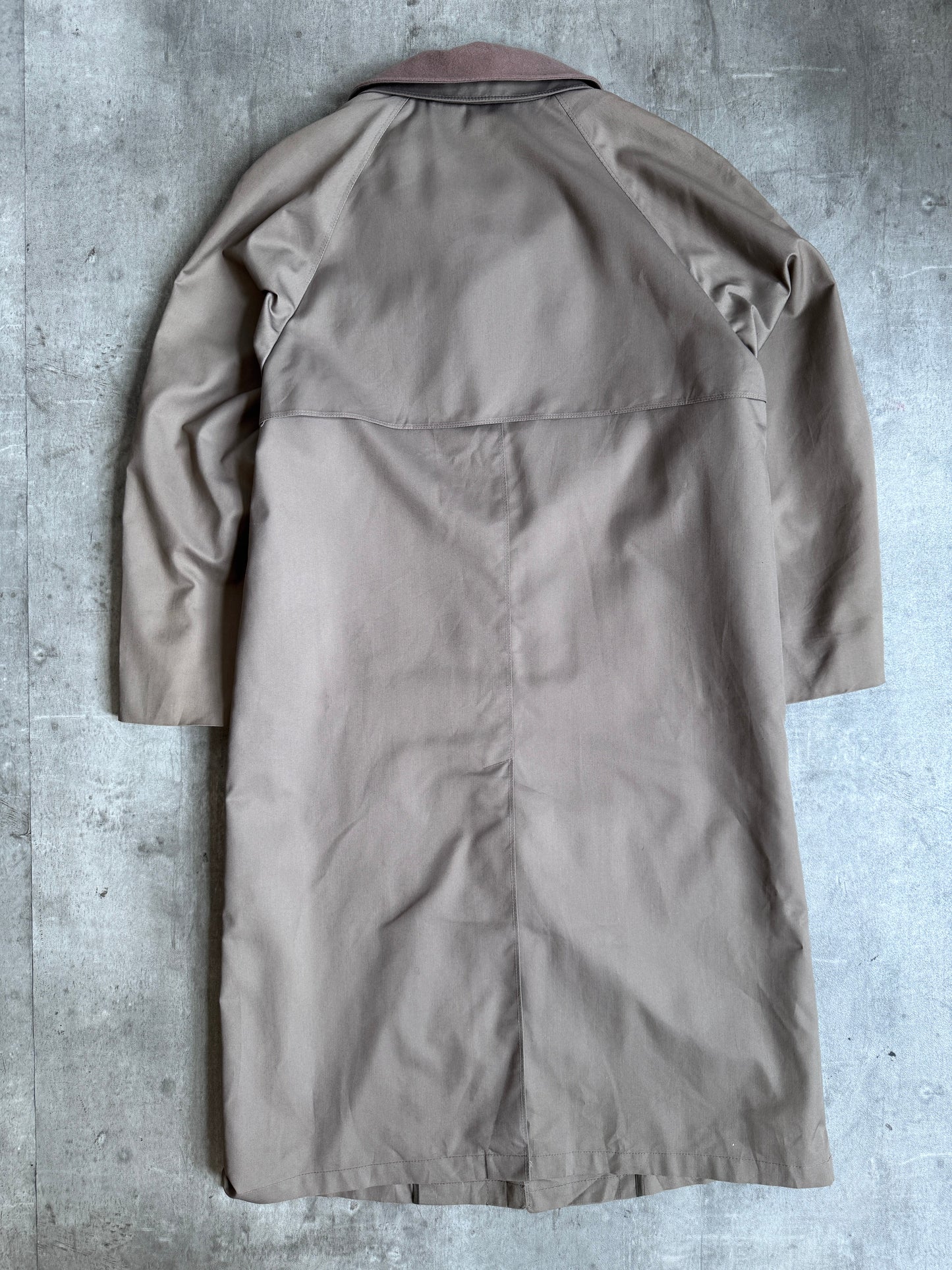 1990s Christian Dior Modular Collar Taupe Overcoat