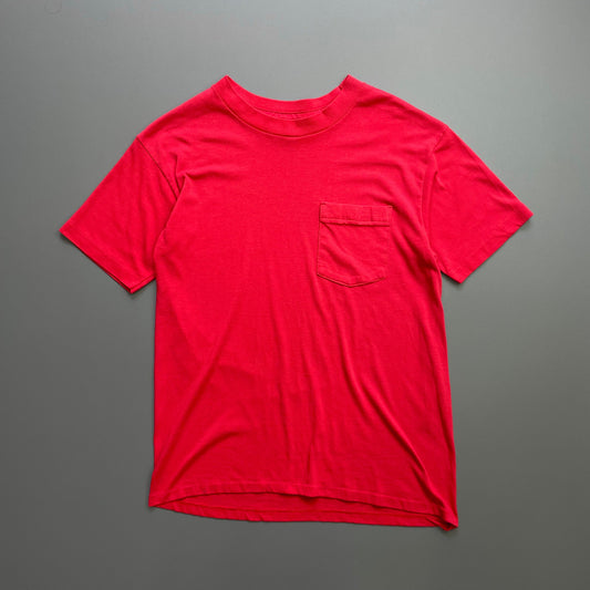 Vintage Red 80s US Pocket T-Shirt | Medium, Red