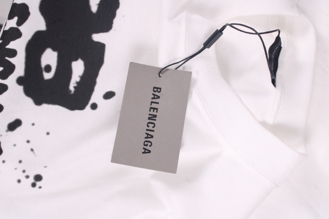 Balenciaga Graffiti Logo T-shirt White/ Black XXS | XXS, Black