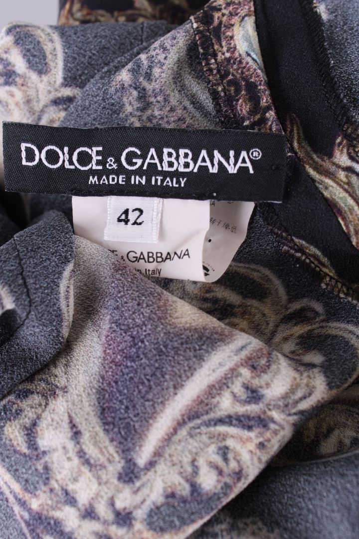 Dolce & Gabbana Printed heart jewellery zip up top black and gold 42 | Medium, Black
