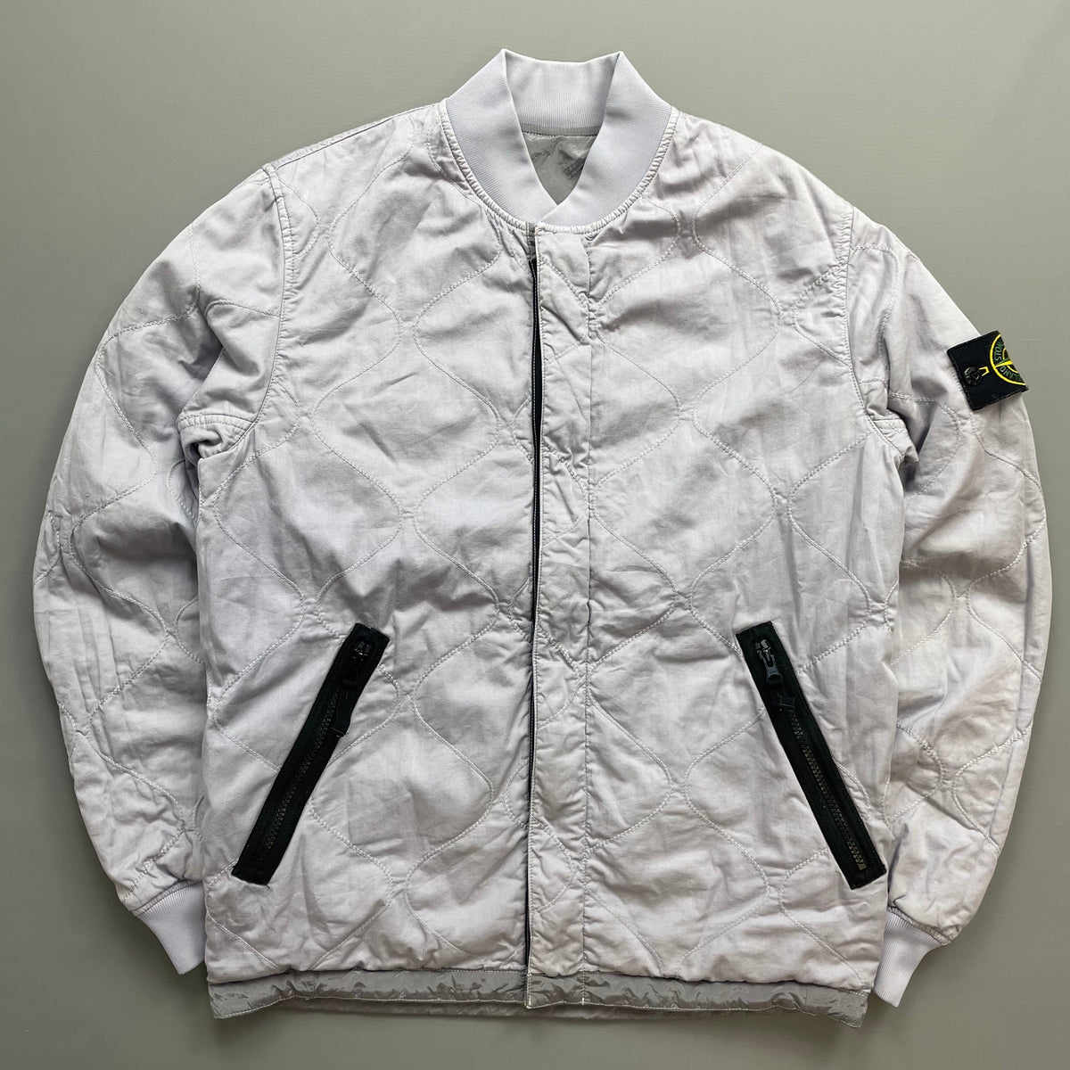 Stone Island Silver/Lilac SS18 Reversible Nylon Metal Quilted Bomber Jacket | Small, Brown
