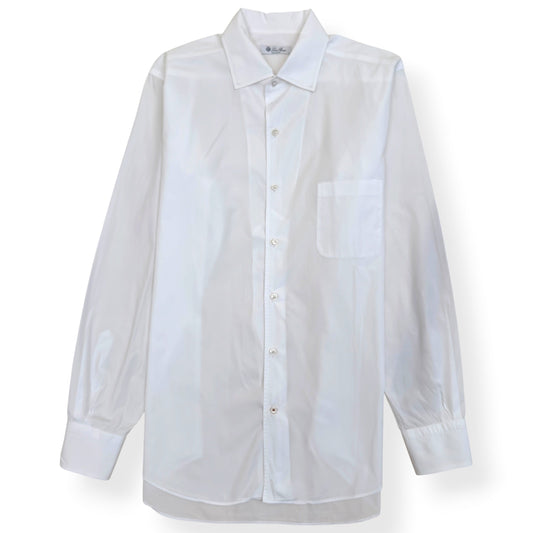 LORO PIANA COTTON SHIRT WHITE 17” / L | Large, White
