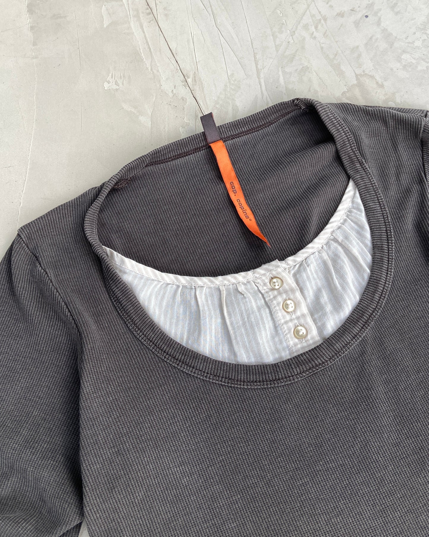 COP COPINE 2000'S DOUBLE LAYER TOP - S | Small, Grey