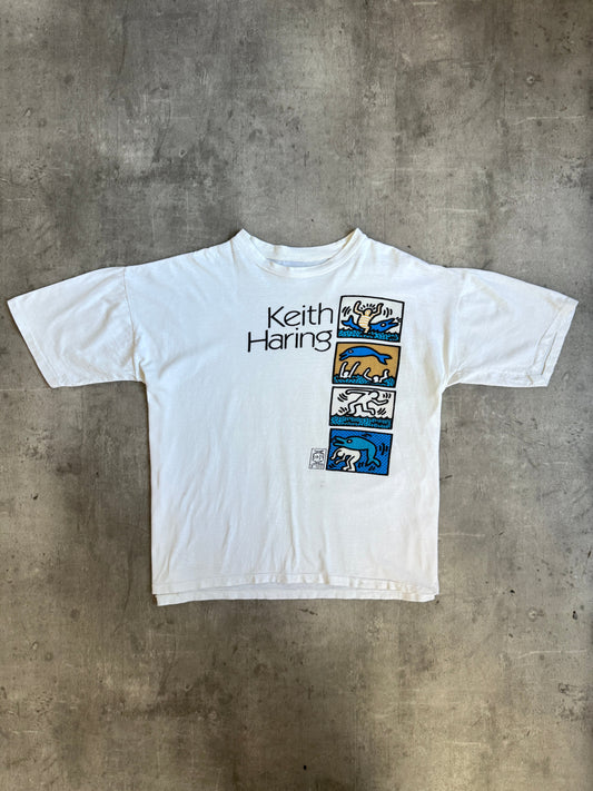 1990 Keith Haring Dolphin & Human Single Stitch Graphic Tee