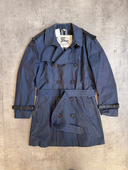 Burberry London Slate Blue Trench Coat