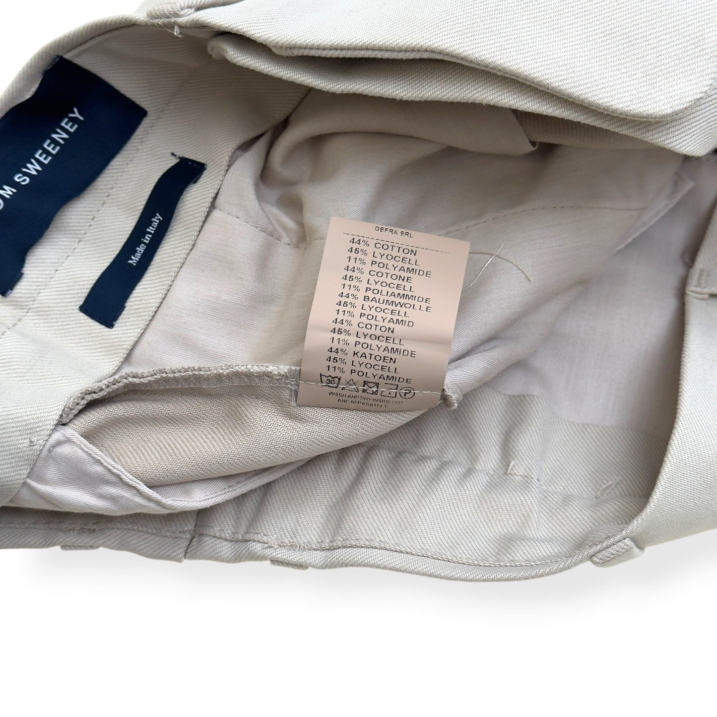 THOM SWEENEY COTTON BLEND TROUSERS LIGHT GREY 50 / M | Medium, Grey