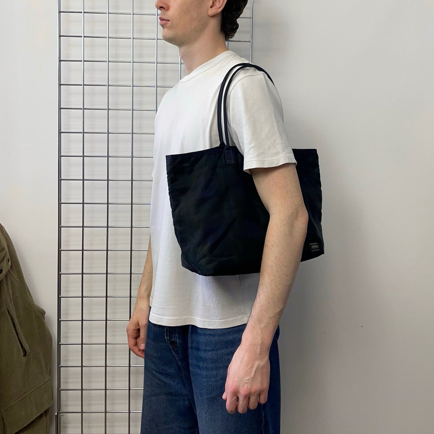 Porter Yoshida & Co. Navy & Green Nylon Tartan Shoulder Bag | O/S, Multicoloured