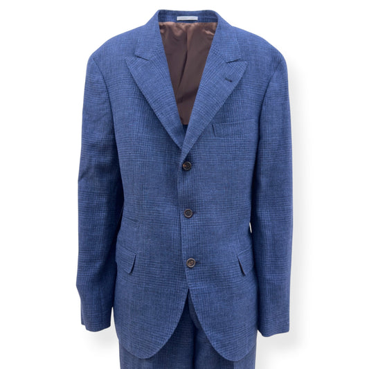 BRUNELLO CUCINELLI WOOL LINEN SUIT BLUE 52 / 54 / XL | XL, Blue