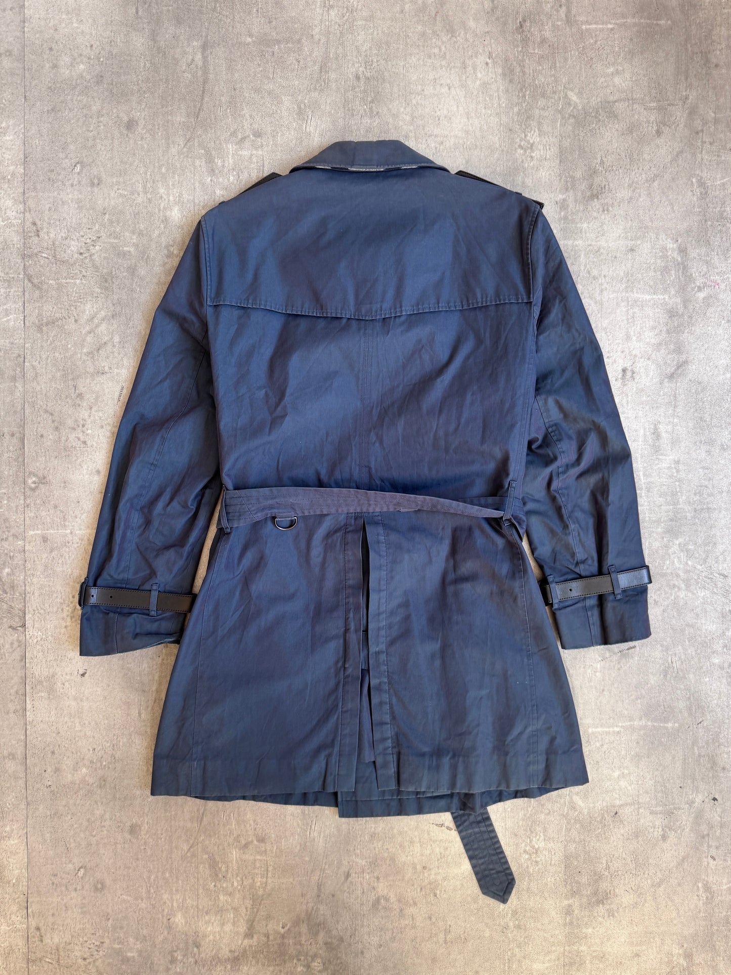 Burberry London Slate Blue Trench Coat
