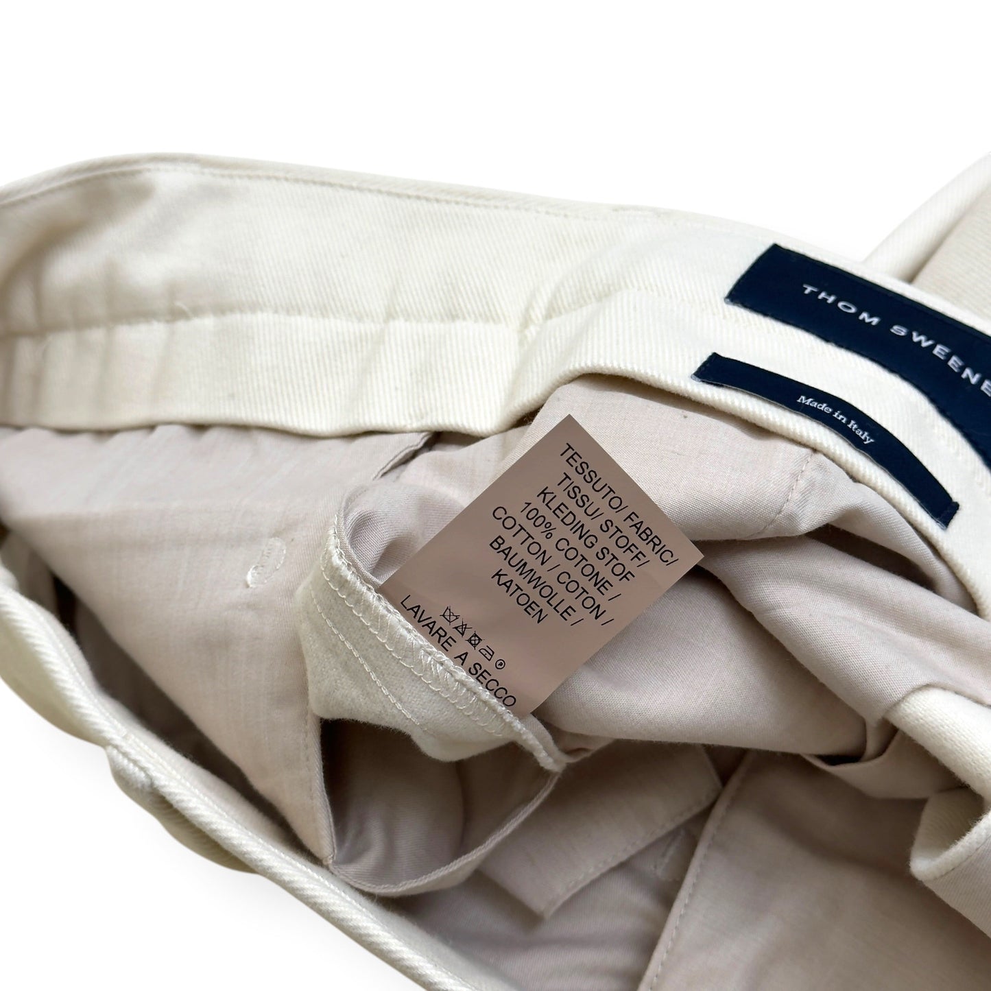 THOM SWEENEY COTTON TROUSERS CREAM 50 / M | Medium, Cream