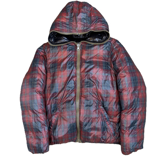 Duvetica Reversible Puffer Jacket In Plaid & Black (M) | Duvetica, Black