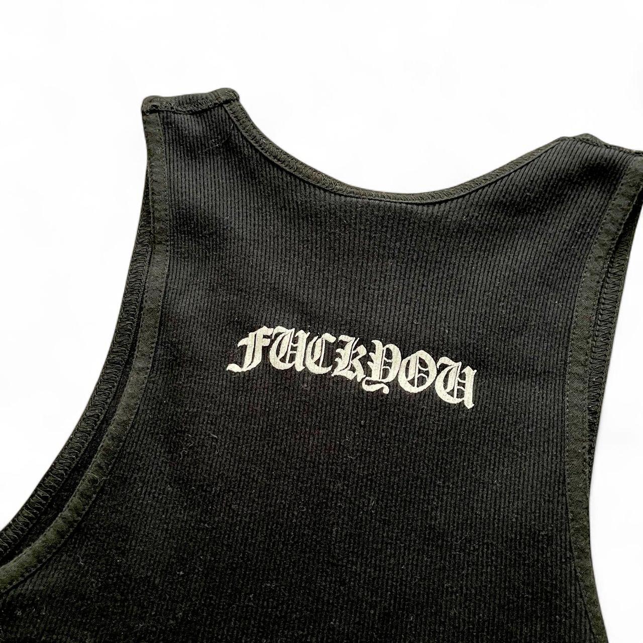 Chrome Hearts Dagger Logo Horseshoe New York Exclusive Vintage Tank Top F*CK YOU | Medium, Tan