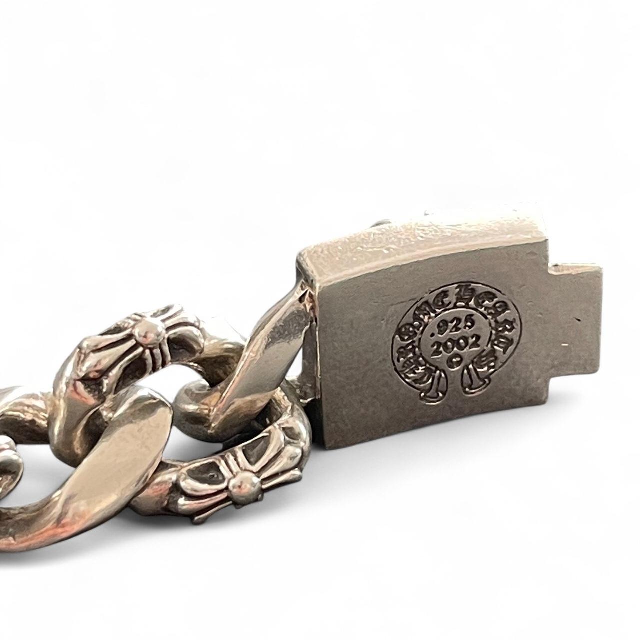 Chrome Hearts large “Fancy Link” Plus Cross Box ID Bracelet | O/S, Silver