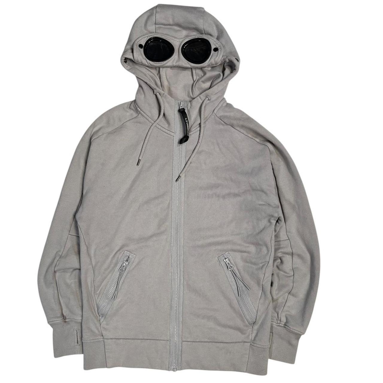 CP Company grey zip up goggle hoodie (XS) | Default Title, Grey