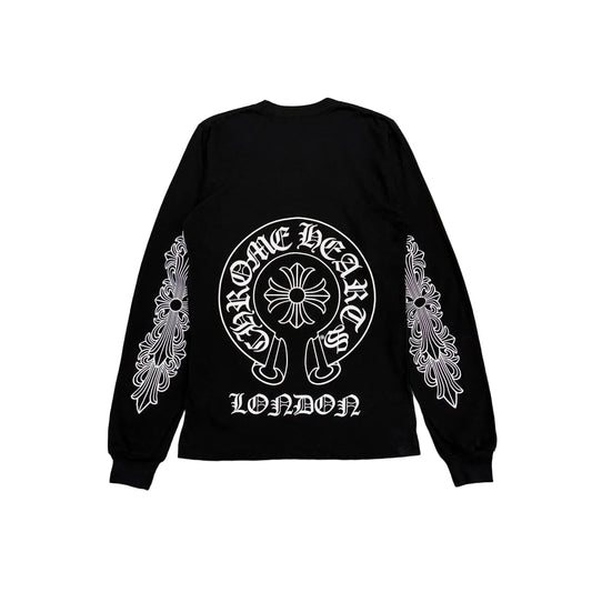 Chrome Hearts London Exclusive Horseshoe Logo LongSleeve Tee | Large, Black