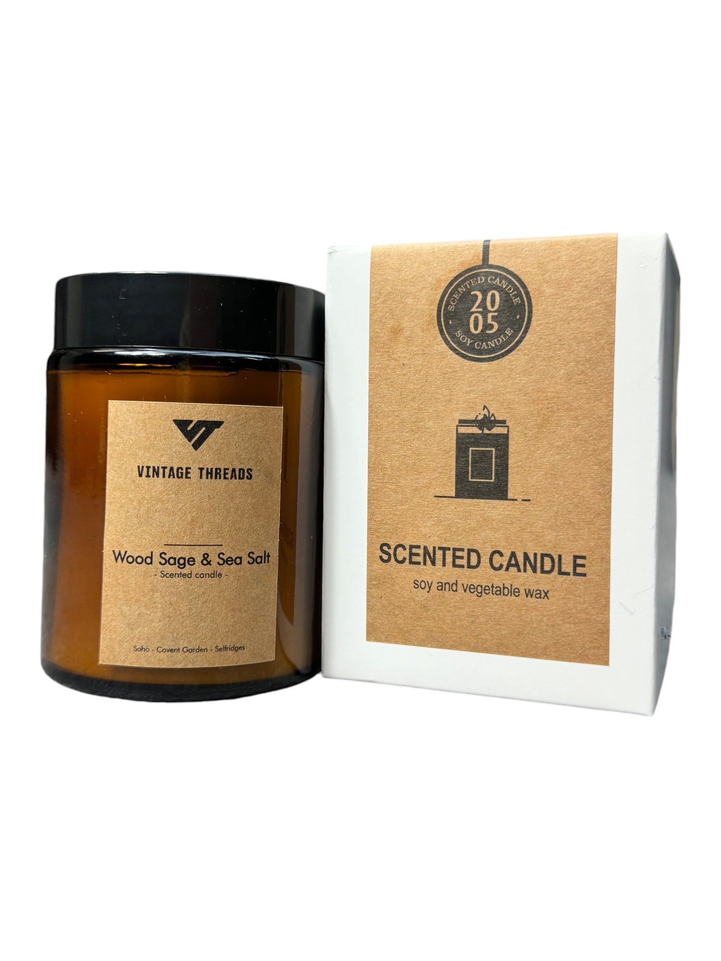 Vintage Threads : Wood Sage & Sea Salt Soy Wax Candle | O/S, Sage