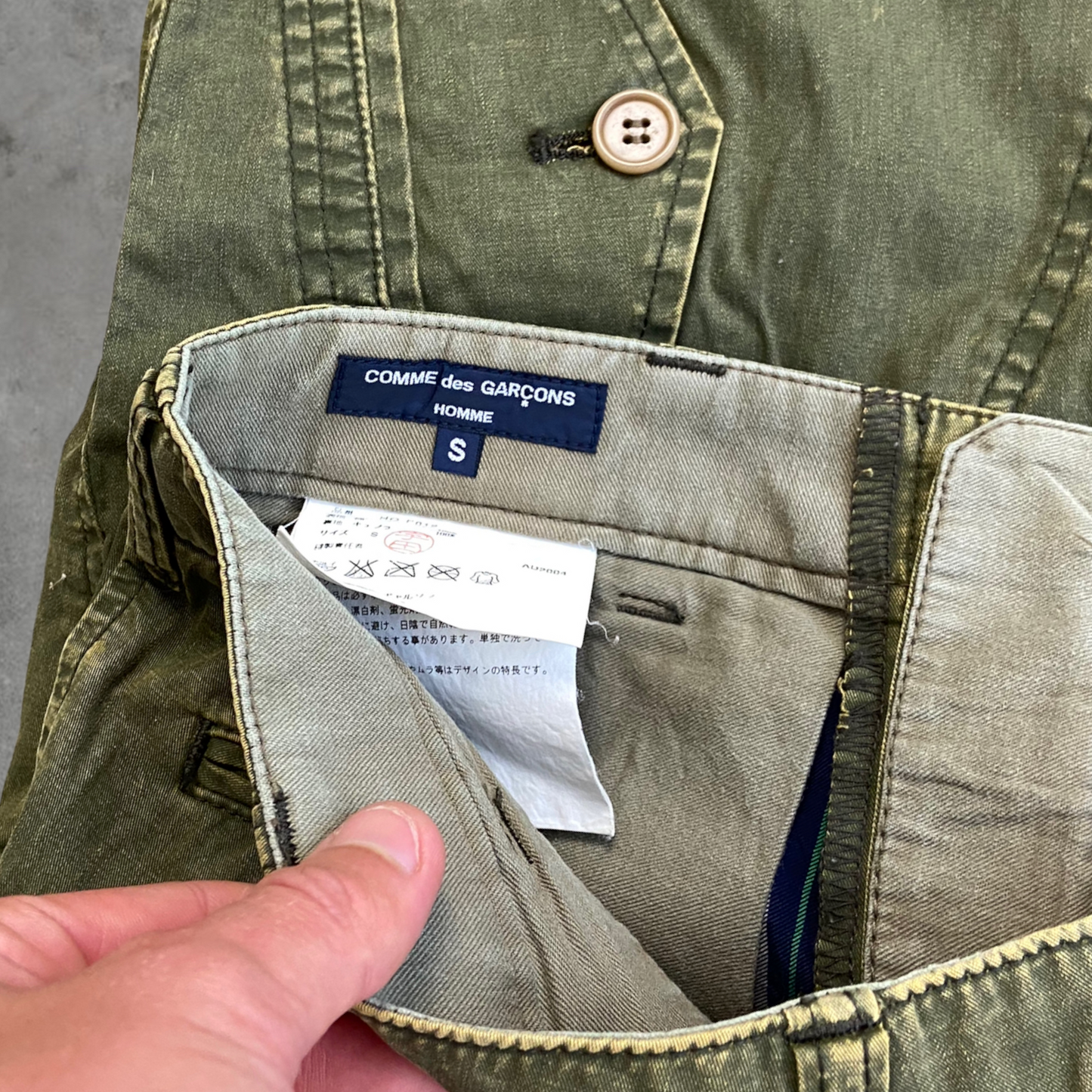 AW04 COMME DES GARCONS HOMME FLIGHT POCKET CARGO PANTS - S