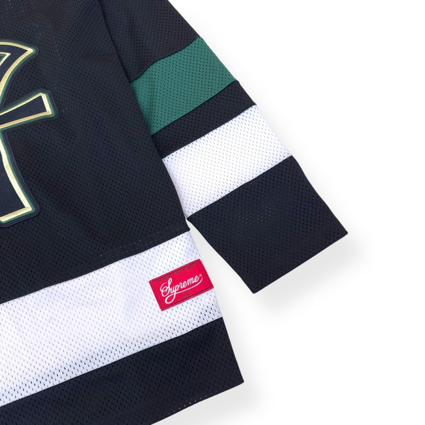 SUPREME ANKH HOCKEY LONG-SLEEVE JERSEY BLACK / GREEN XL | XL, Black