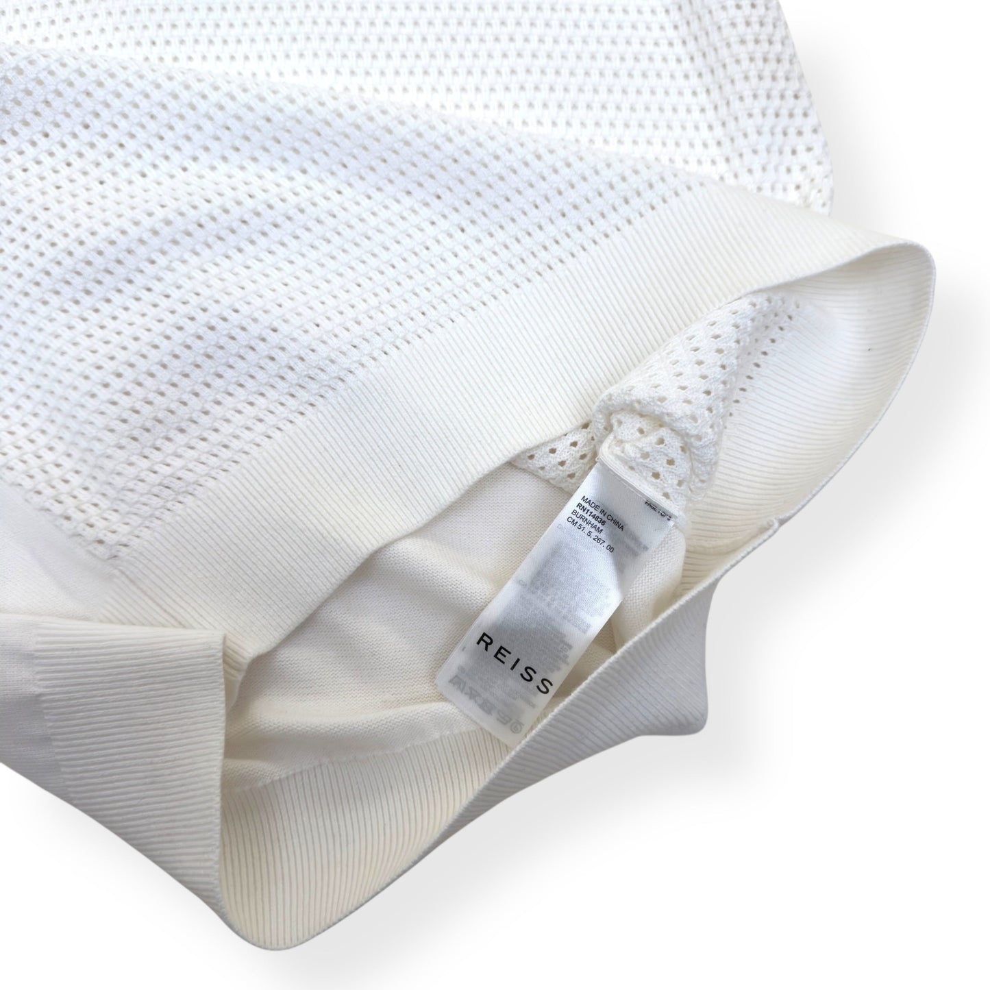 REISS SCOTTY HALF ZIP POLO SHIRT WHITE S | Small, White