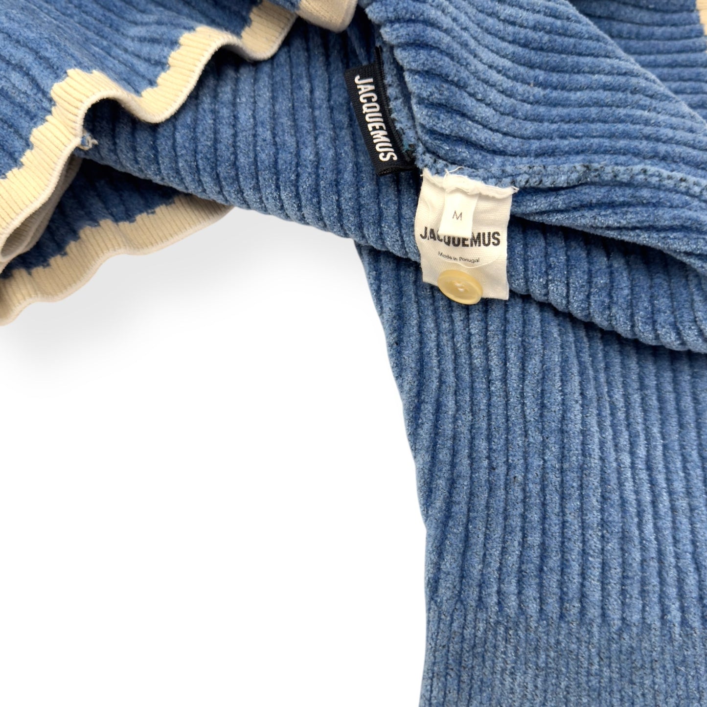 JACQUEMUS LE DUCI RIBBED POLO SWEATER BLUE M | Medium, Blue