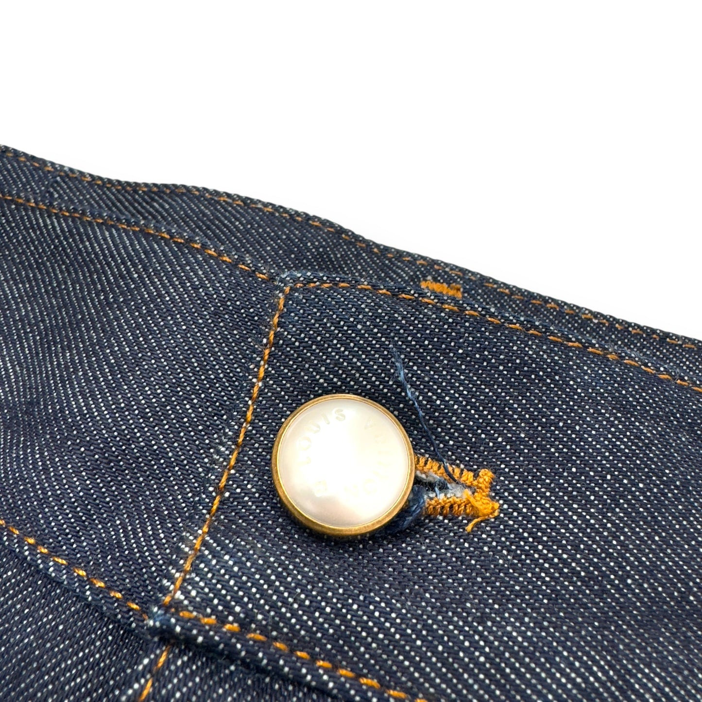 LOUIS VUITTON EMBROIDERED BOOTCUT DENIM TROUSERS INDIGO BLUE W30” | Small, Blue