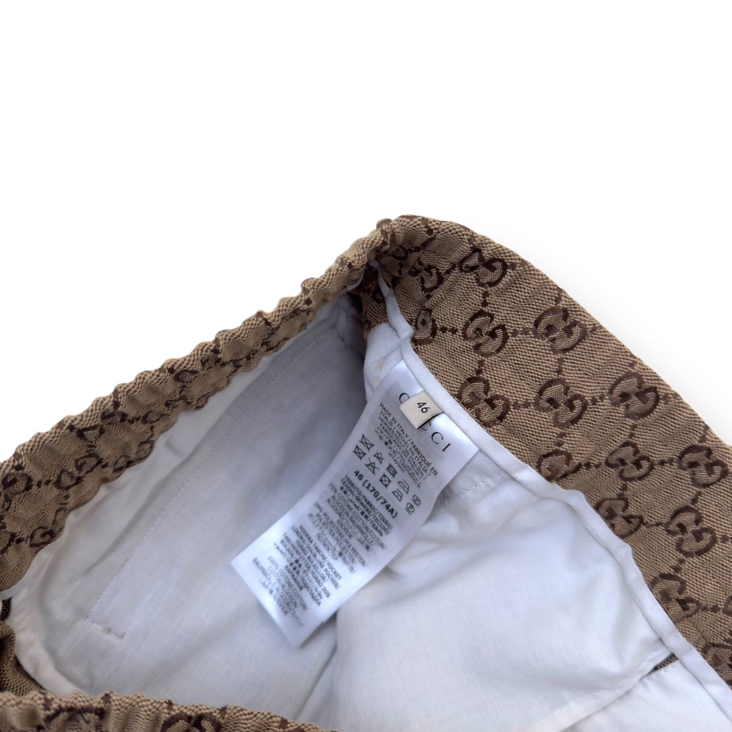 GUCCI GG COTTON CANVAS TROUSERS BEIGE 46 / S | Small, Beige