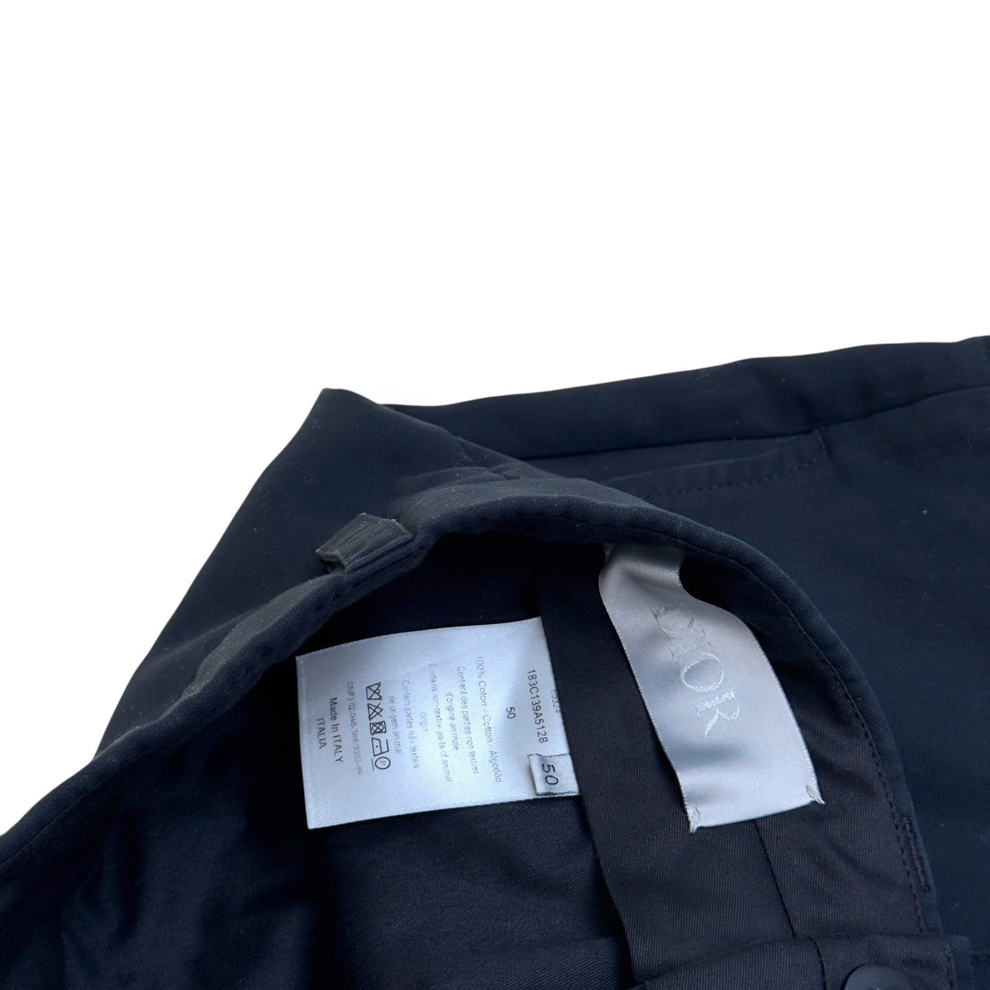 DIOR STRETCH COTTON TROUSERS BLACK 50 / L | Large, Black