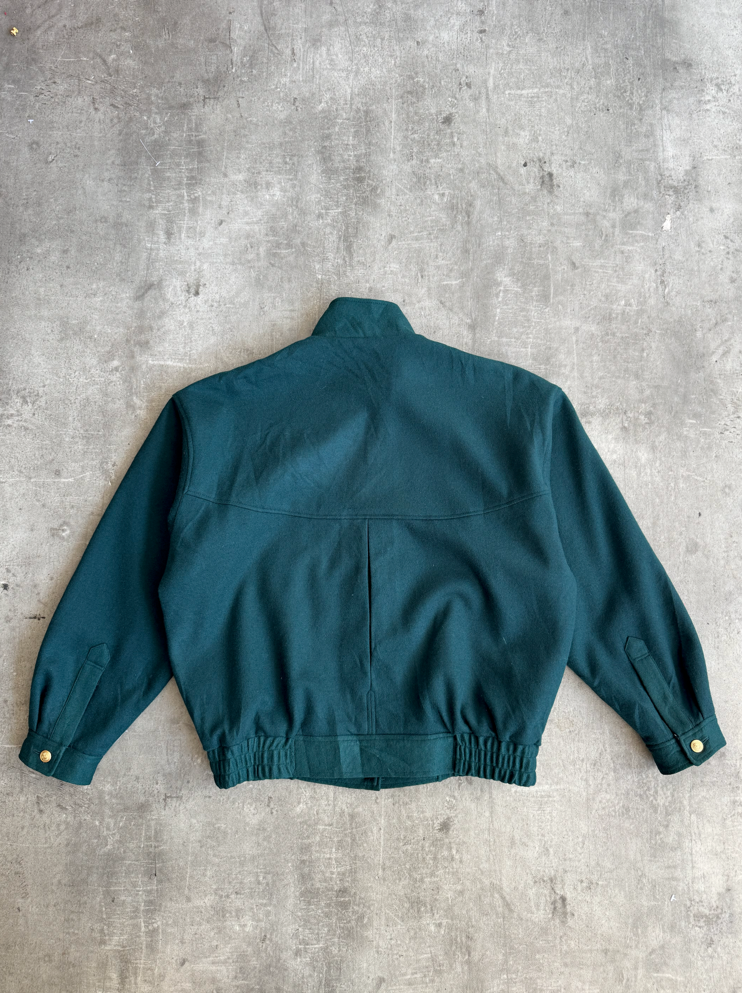 Rare 1980s Burberry Cricket Forest Green Wool Blouson | Medium, Multicoloured