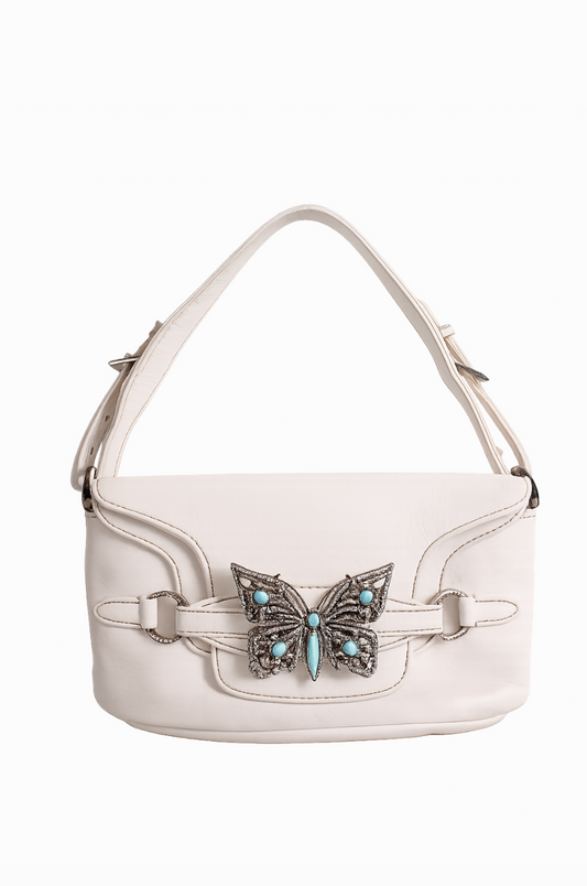 Valentino Butterfly Embellished Leather small bag Cream | O/S, Cream