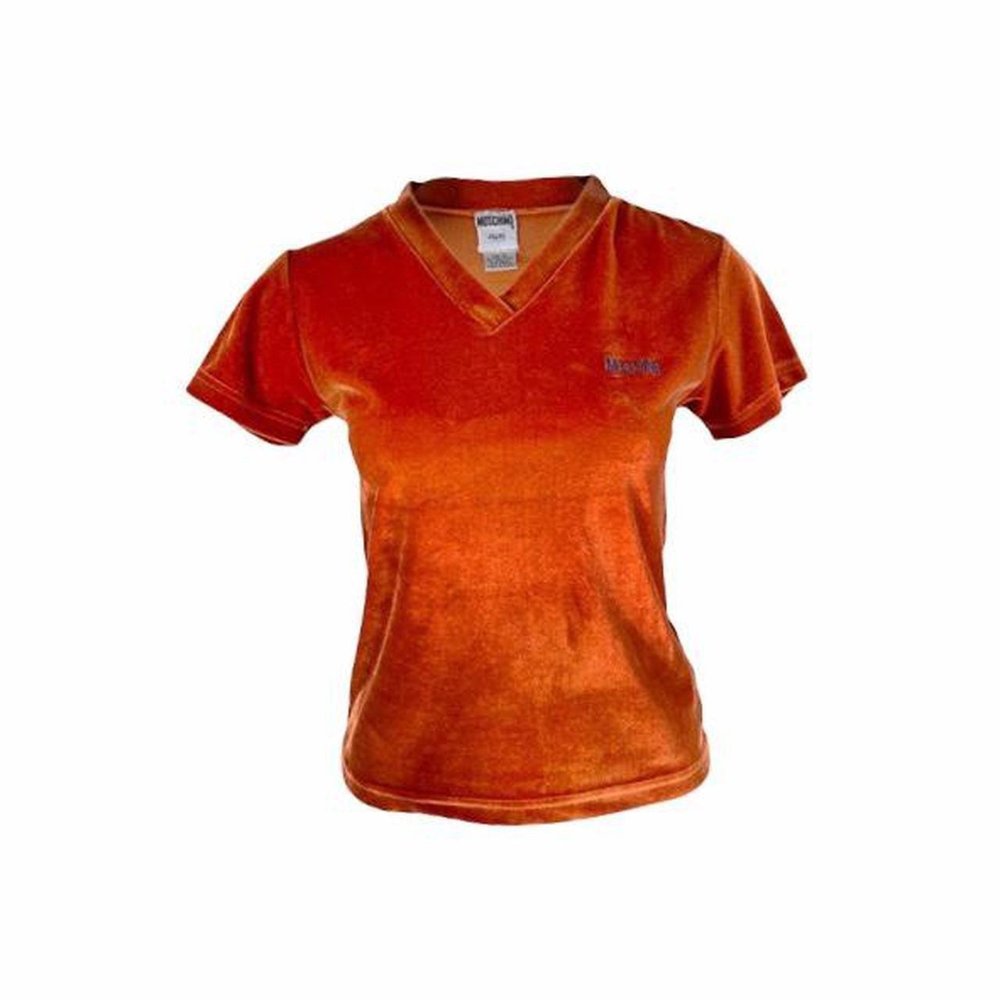 Moschino Vintage Orange Velvet Top