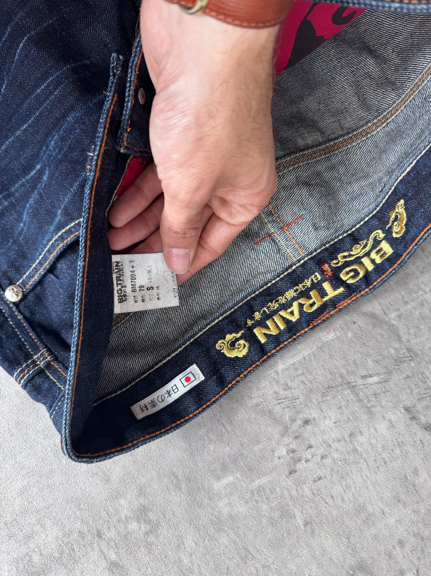 Big Train Dragon Embroidered Denim Jeans