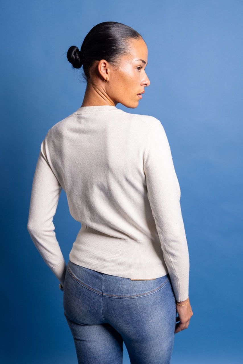 Vivienne Westwood Cream Knit Mini Cardigan | Small, Cream