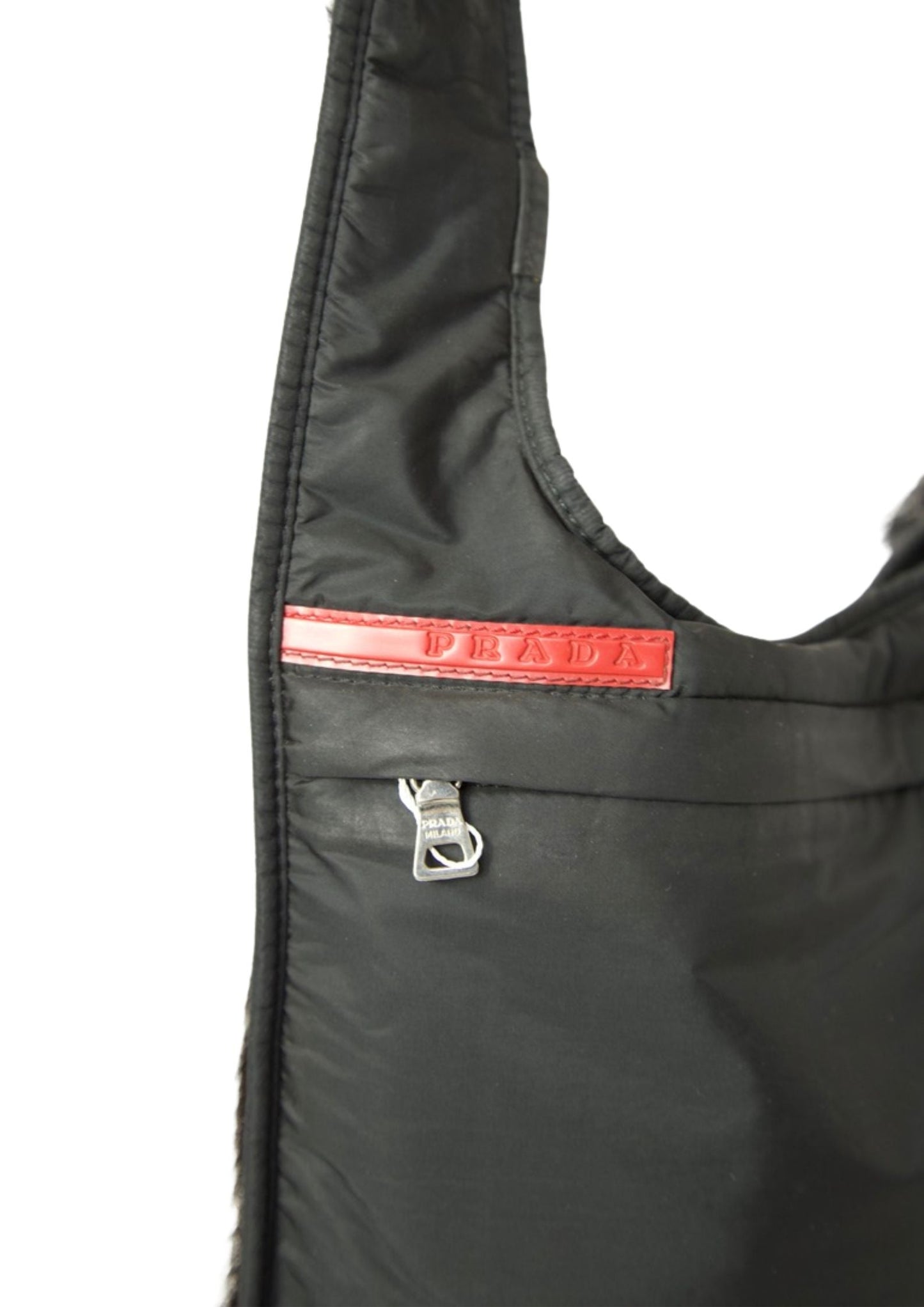F/W 1999 Prada Fur Nylon Black Cross Body