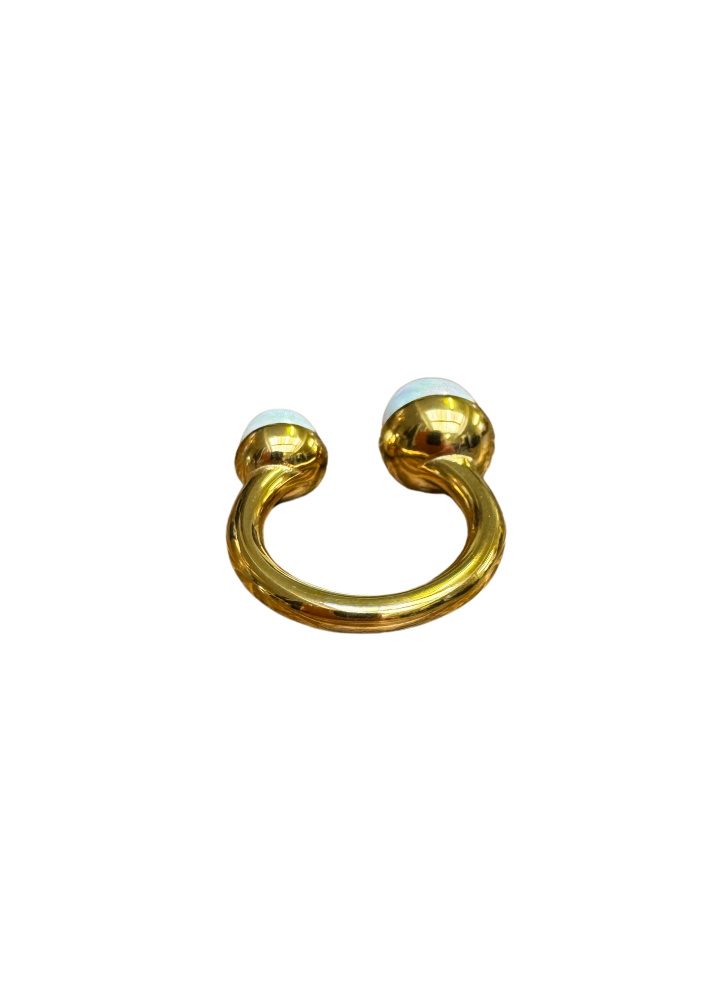 Double Pearl Ring | O/S, Gold, White