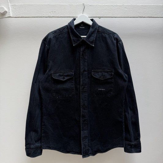 Stone Island Heavy Cotton Button Up Shirt (XL) | Extra Large, Navy