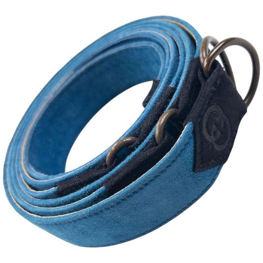 Vintage 80s Gucci Suede Belt Size XL | O/S, Blue
