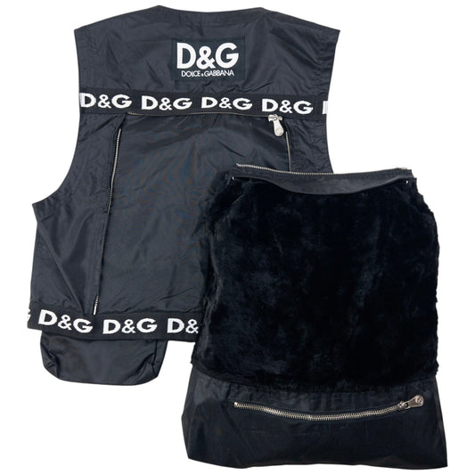 Vintage 90s Dolce & Gabbana Detachable Backpack Gilet Vest Size S | O/S, Black