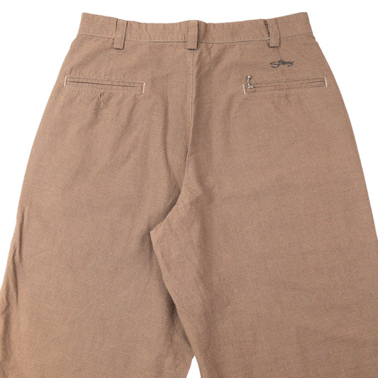 Vintage 2000s Stussy High Waisted Pattern Trousers Size W29 | W29, Brown