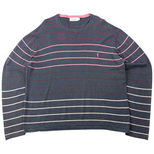 Vintage 2000s YSL Yves Saint Laurent Striped Jumper Size XL