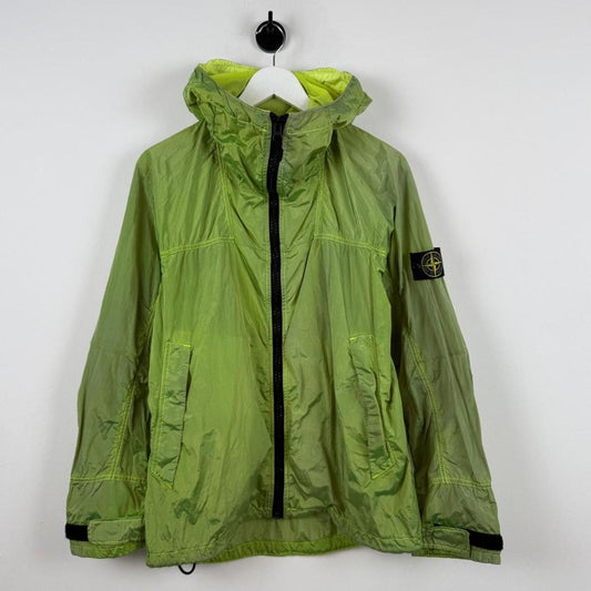 Stone Island Nylon Metal Watro Hooded Jacket Lime Green (L) | Large, Green
