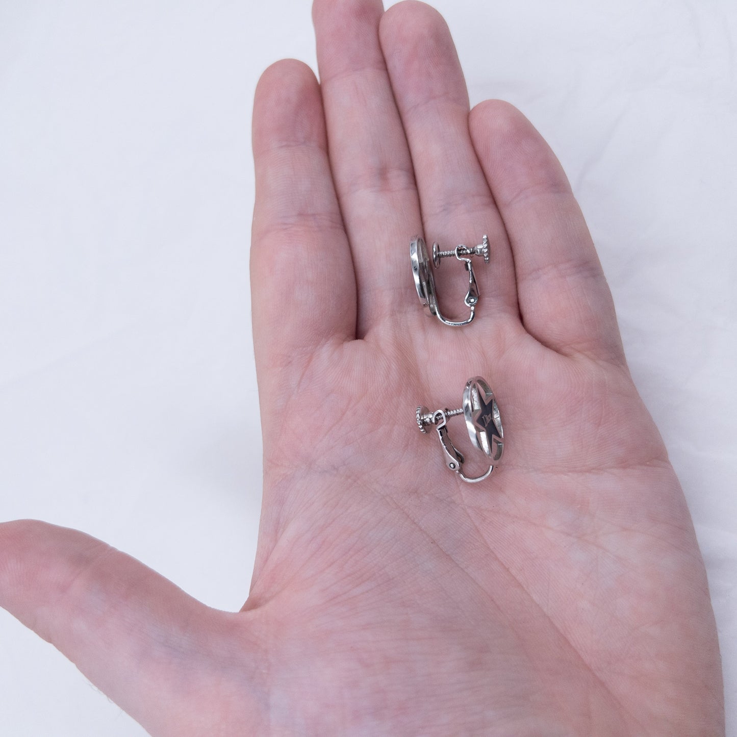Vintage 2000s Dior By John Galliano Star Cut-Out Clip-On Earrings | O/S, Blue