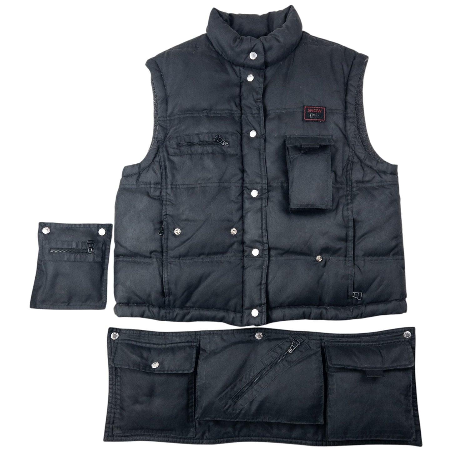 Vintage 2000s Dolce & Gabbana Convertible Multi Pocket Puffer Gilet Size S | Small, Black