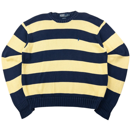Vintage 90s Polo Ralph Lauren Striped Knitted Jumper Size XL