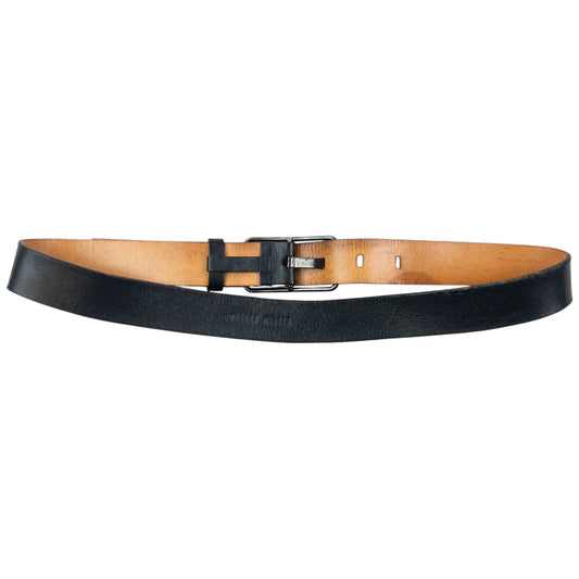 Vintage 2000s Miu Miu Leather Belt Size M | O/S, Black