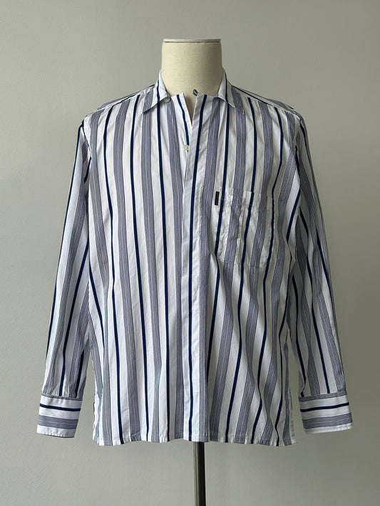 Aquascutum 2000s Cotton Striped Shirt - M